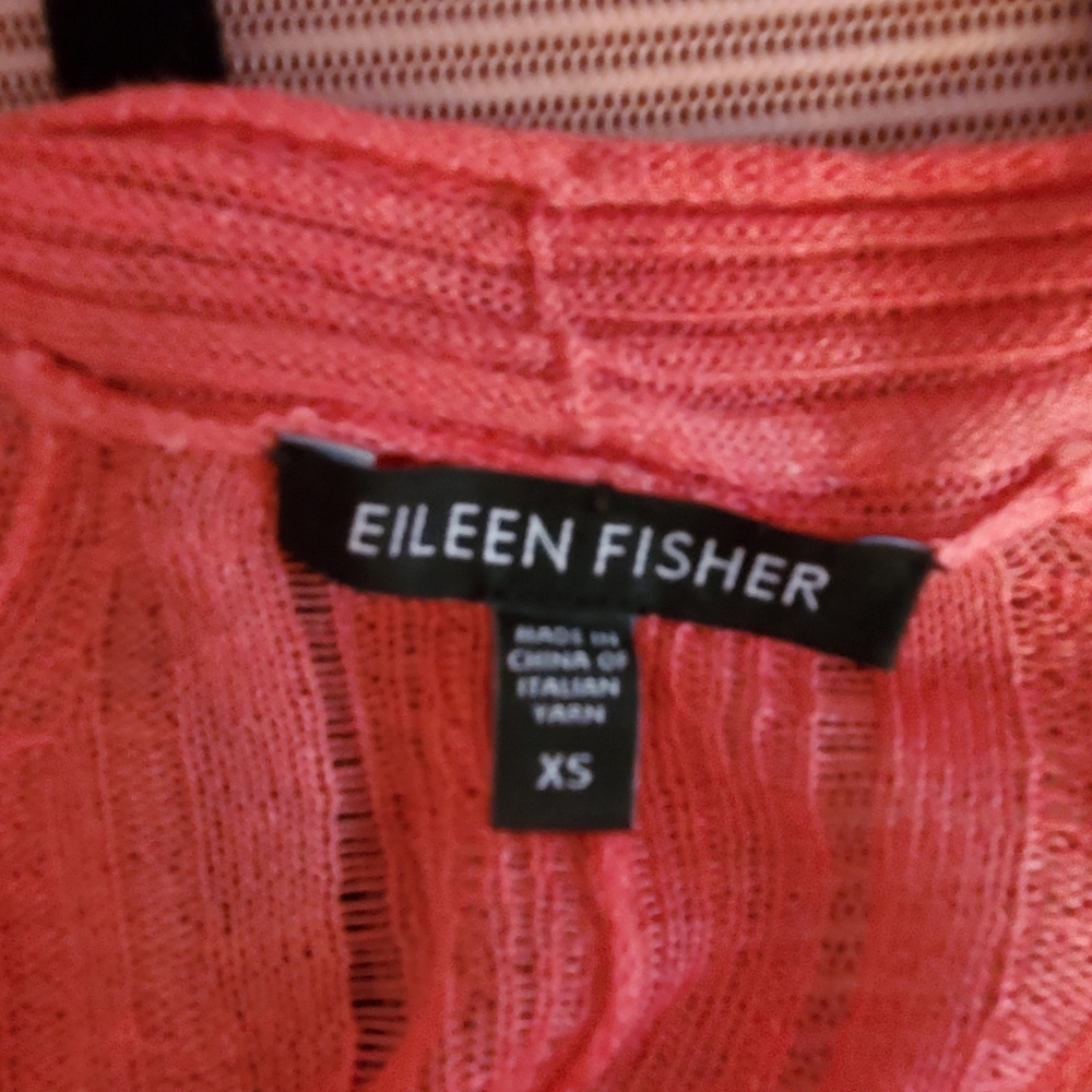 Eileen Fisher 3 Pc,Watermelon Maxi Dress, Matching Sweater, and Slip - Picture 7 of 12